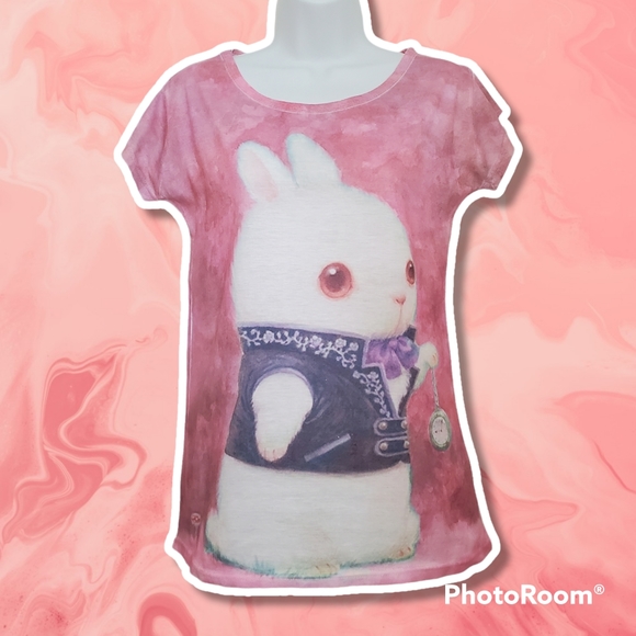 🎉3/$39 White Rabbit Tee - Alice In Wonderland - Picture 11 of 11